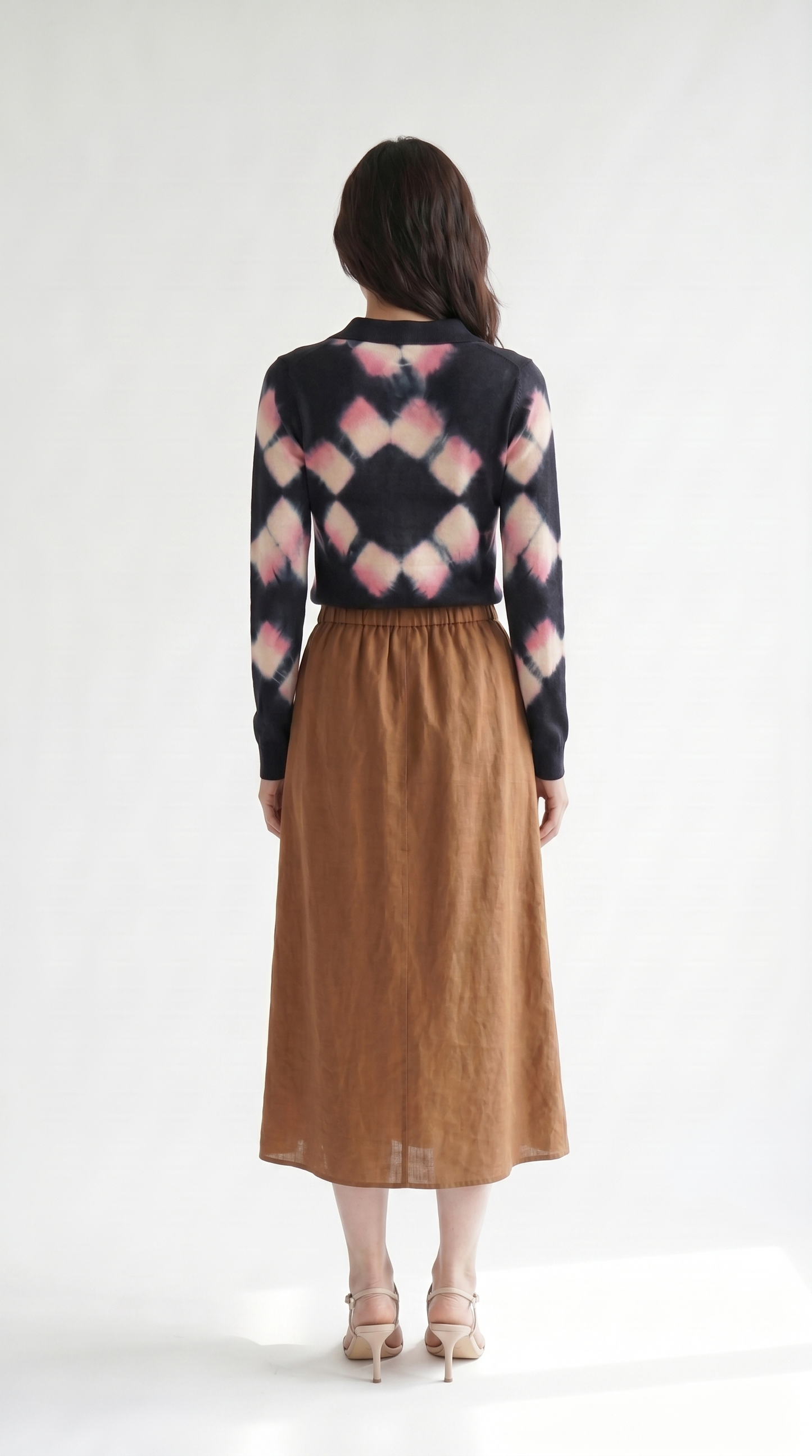 Prismatic Dose Polo Sweater _ Artisanal Shibori Dyed