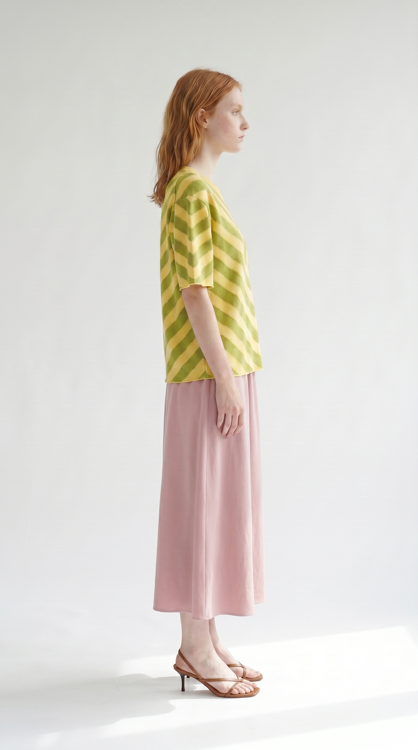 Woven Remedy Short Sleeve Sweater _ Silk & Cashmere Intarsia Knit