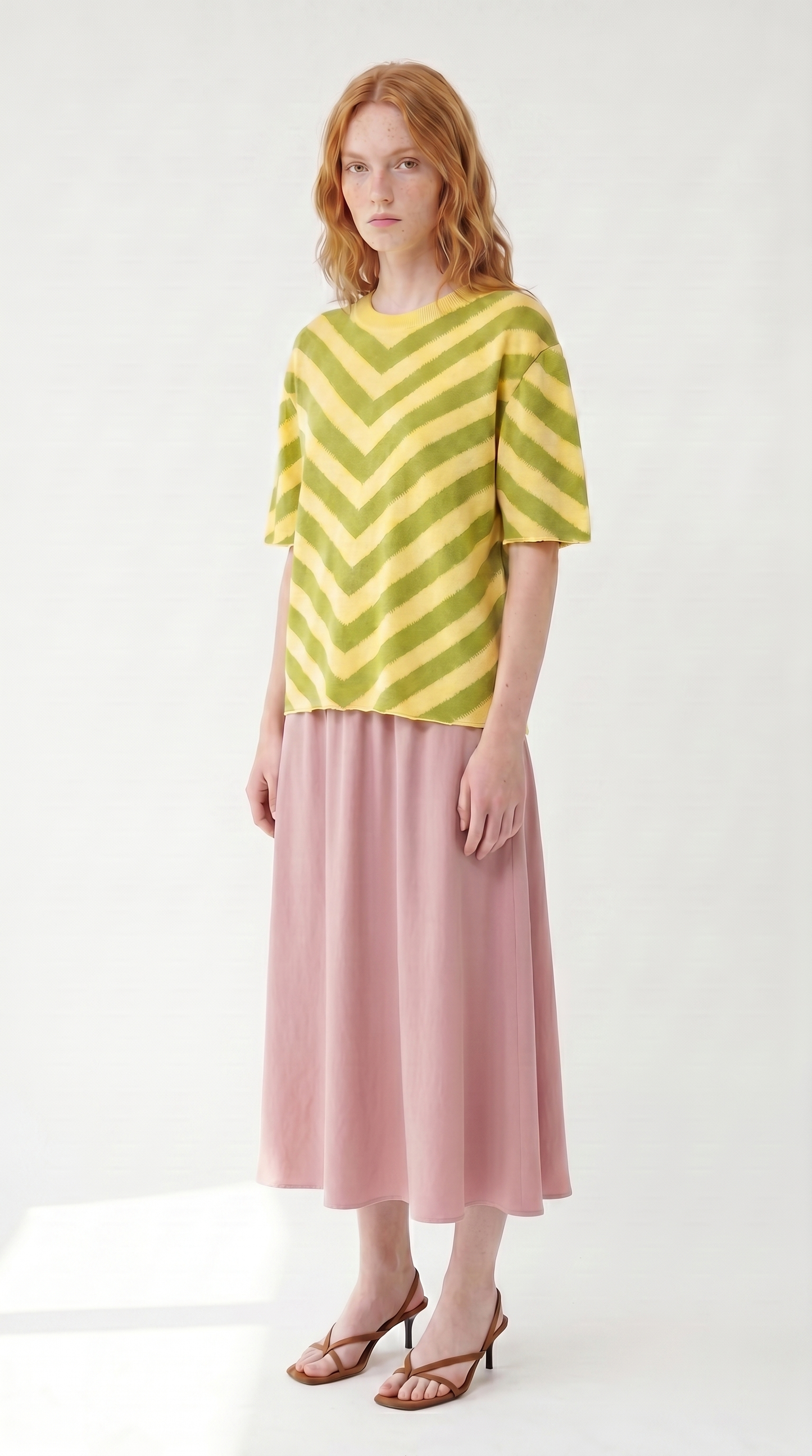 Woven Remedy Short Sleeve Sweater _ Silk & Cashmere Intarsia Knit