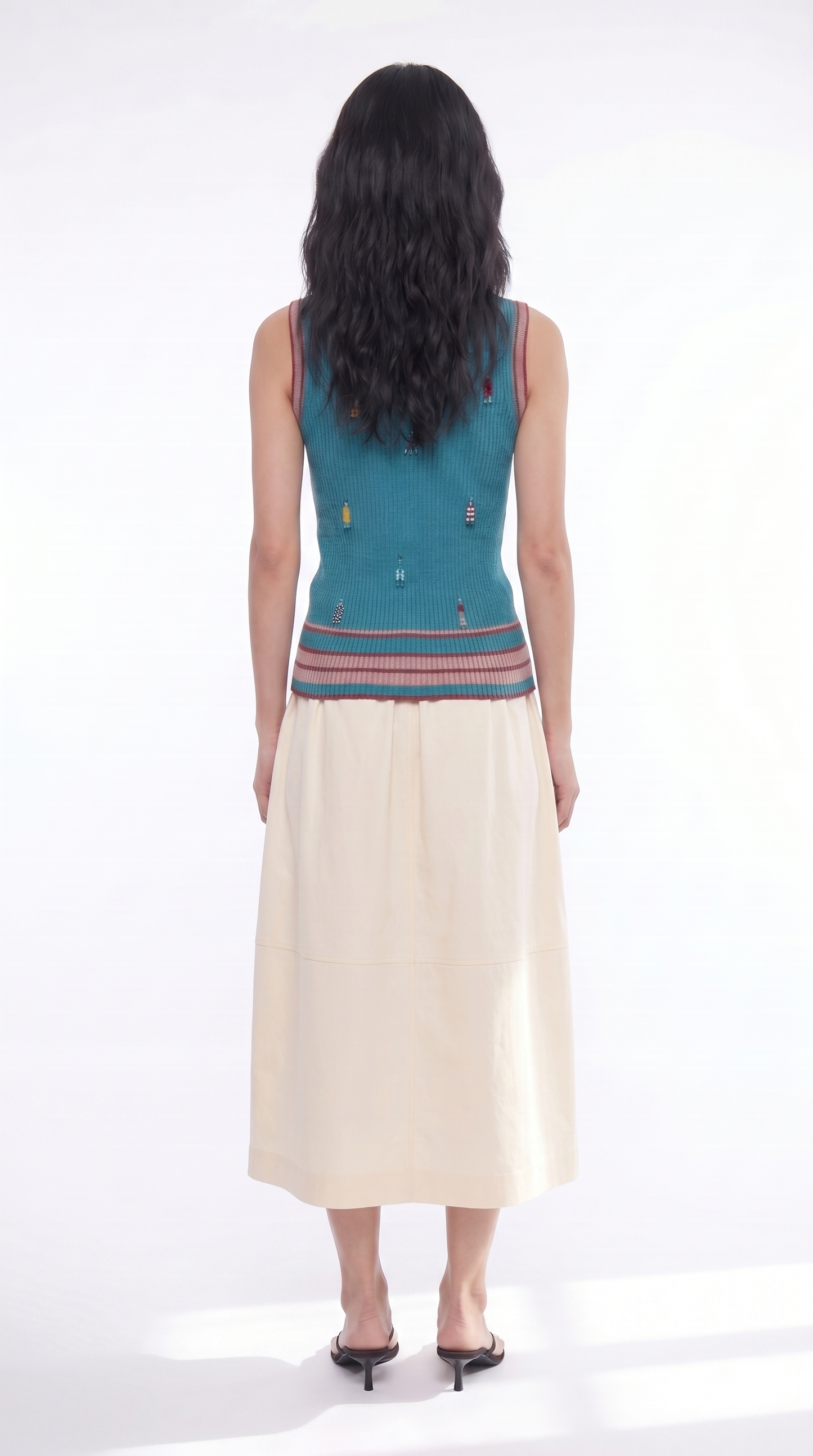 Fluid Antidote Ribbed Top _ Refined Shine Viscose with Hanging Beads