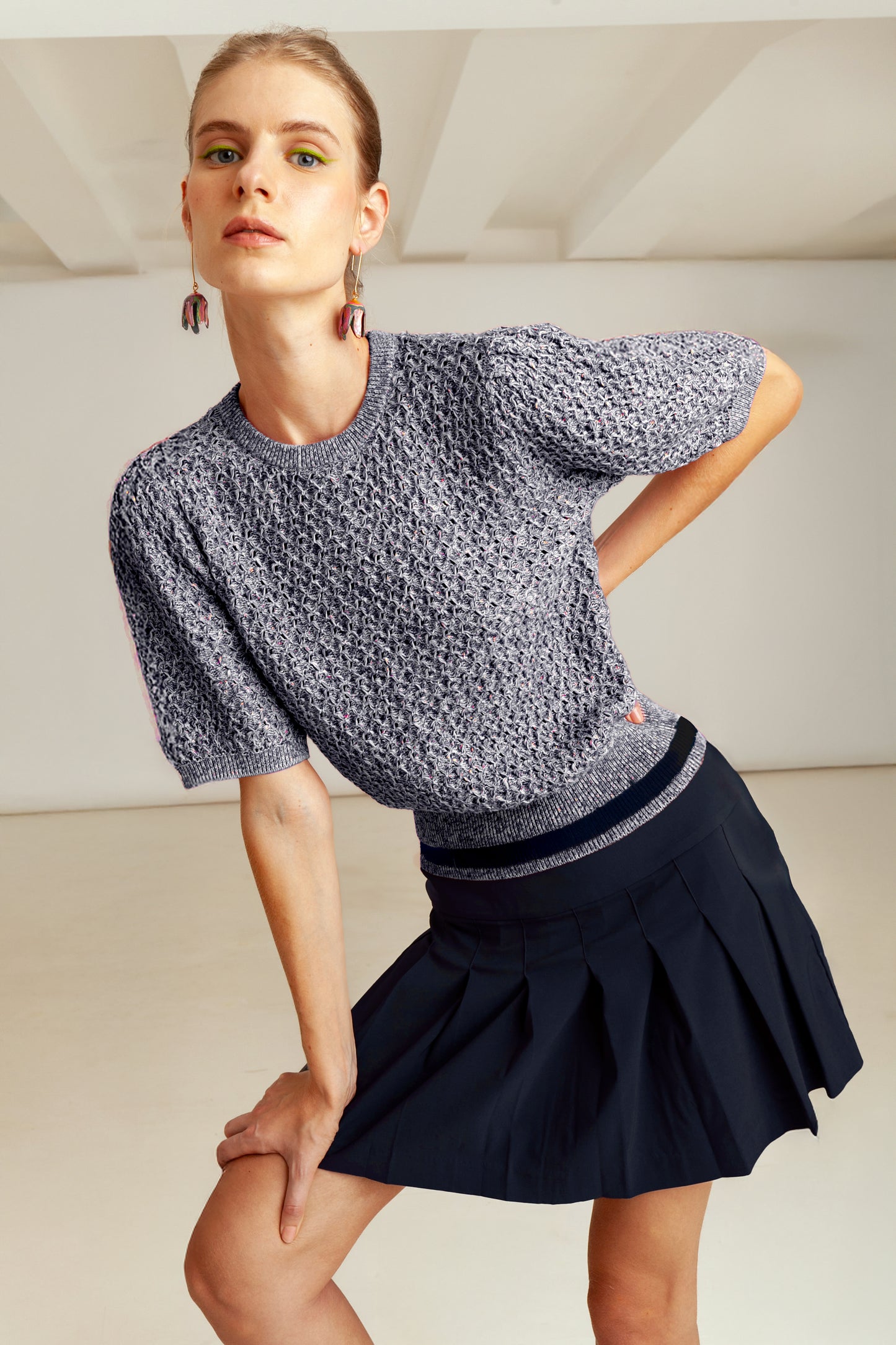 Luna Blue Cotton Knit Top 🌊