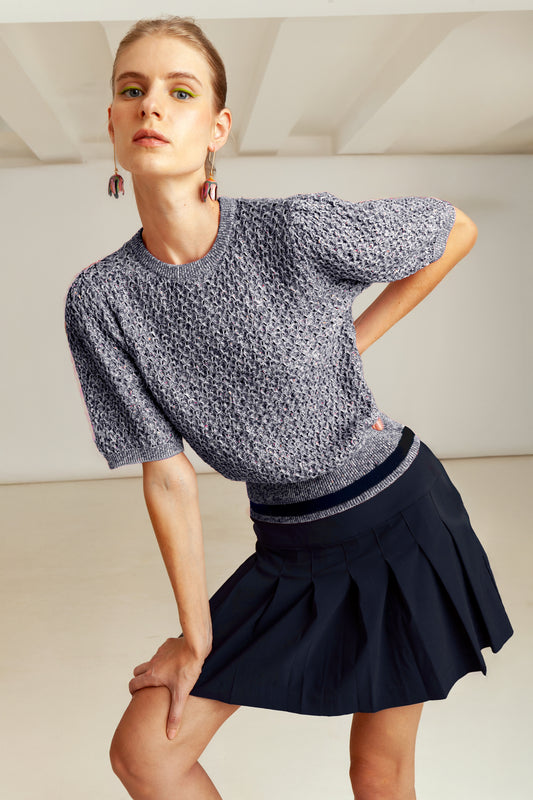 Luna Blue Cotton Knit Top 🌊