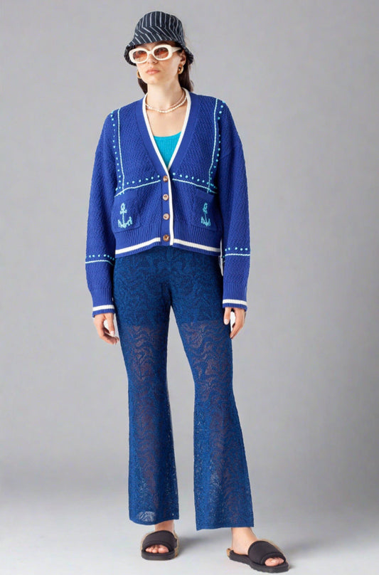 EMBROIDERY COTTON CARDIGAN