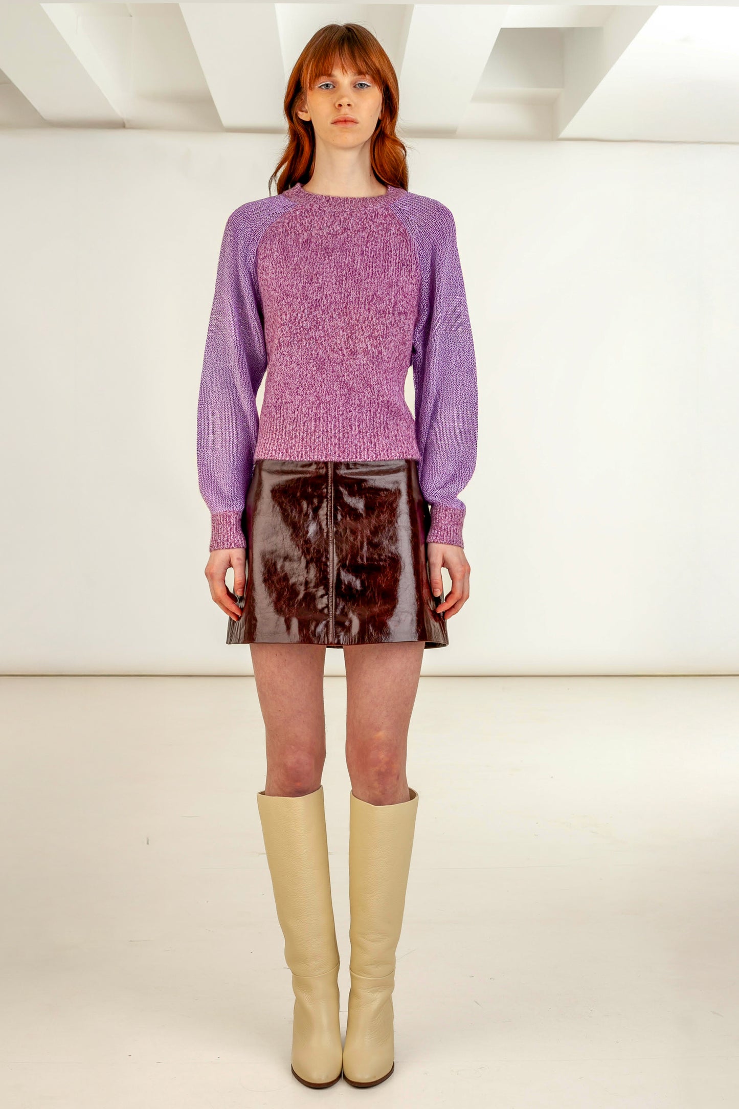 Lavender Haze Knit – Cashmere with Shimmering Sleeves