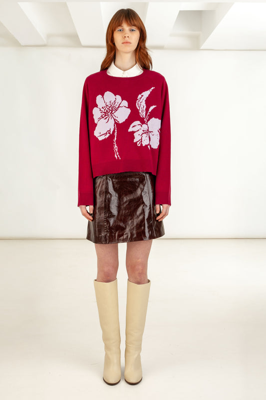 Ecstatic Flora Sweater – Wool Cashmere Intarsia Knit