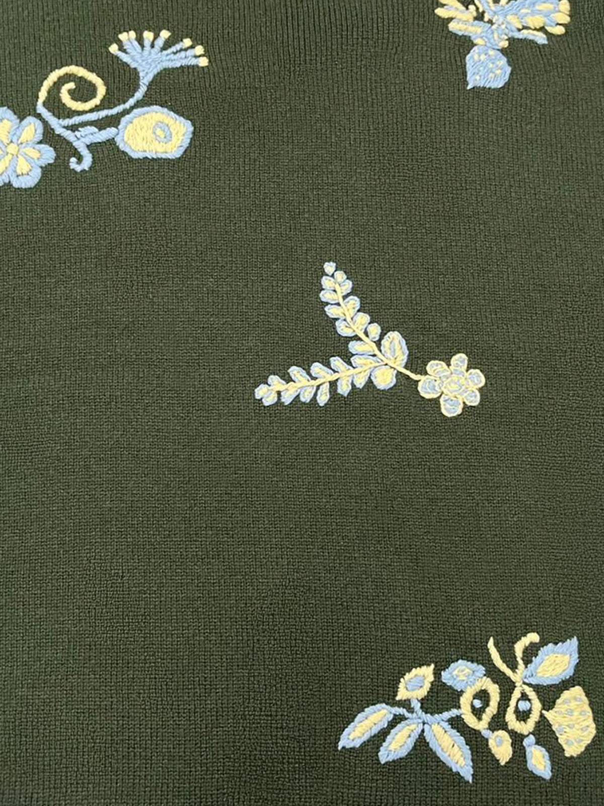 olive green sweater, wool cashmere knit, hand embroidered sweater, artisan knitwear, floral embroidery, oversized raglan sweater, luxury knitwear, ethical fashion, sustainable sweater, cozy autumn knit