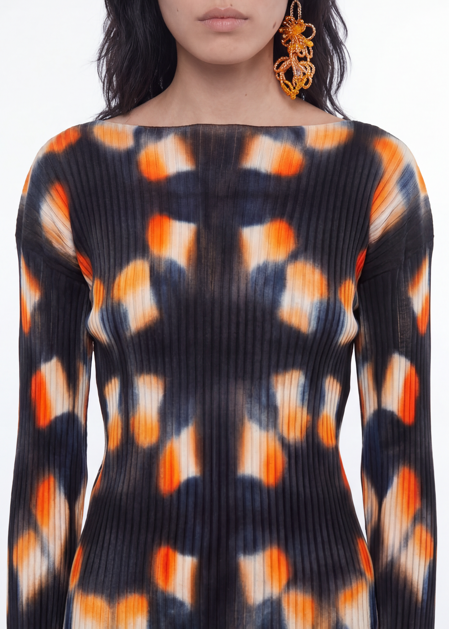 Spectrum Aura Boatneck Sweater _ Artisanal Shibori Dyed