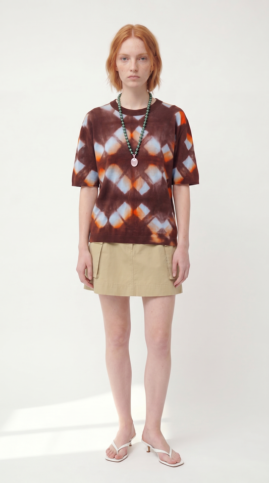 Chromatic Remedy Short Sleeve Sweater _ Artisanal Shibori Dyed
